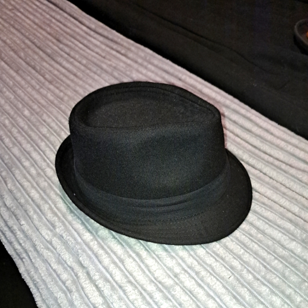Men's black GANGSTER style fedora hat
